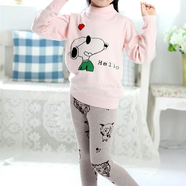 Winter Warm Baby Leggings Jacquard Print Trousers Soft Casual Wear Wholesale photo-2