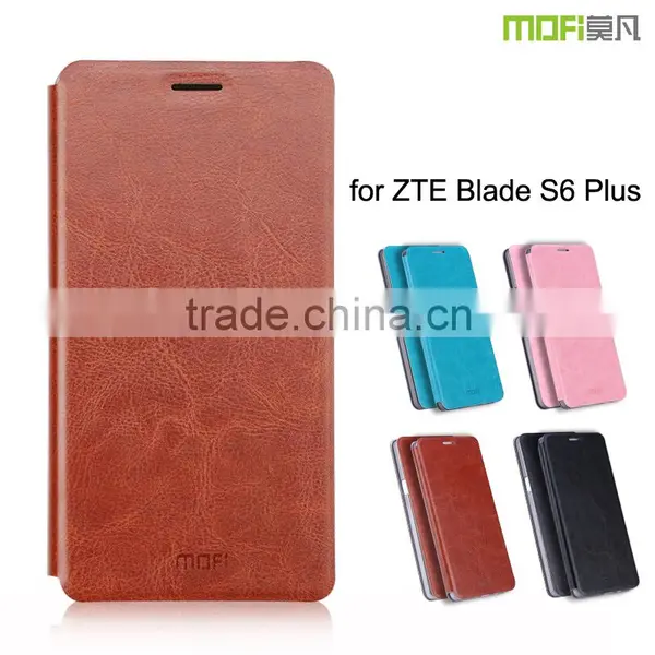 2016 New Arrival! MOFi Case Cover for ZTE Blade S6 Plus, Luxury PU Leather Case for ZTE Blade S6+
