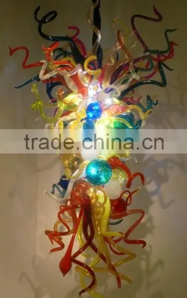 Gorgeous Colorful Handmade Art Glass Chandelier