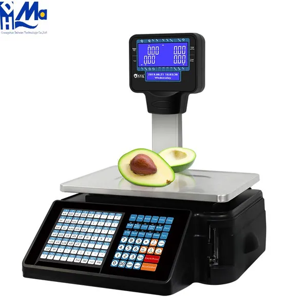 Best Quality CAS POS Interface Scale Barcode Weighing Scale with Free Manangerment Software with 58mm Label Invoice Printer
