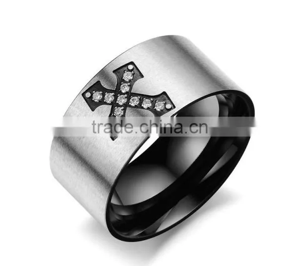 316L Stainless Steel Men's Ring Cross Retro Swagger Punk Rock Goth Band Boyfriend Gift photo-4