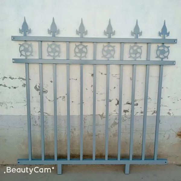 Security Fence With Metal Iron Aluminium Panel Tubular Garrison for Home Garden Plastic Frame Steel Driveway Gates