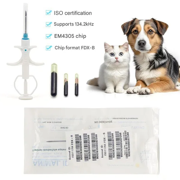 ISO11784/5 RFID Pet Microchip Transponder 2.12*12mm 1.48*10mm 1.25*7mm Bio-Glass ID Tracking Tag