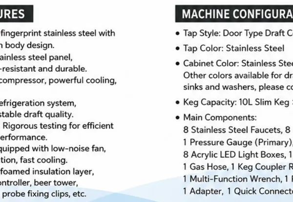 8 Tap Air Cooled Beer Dispenser photo-4