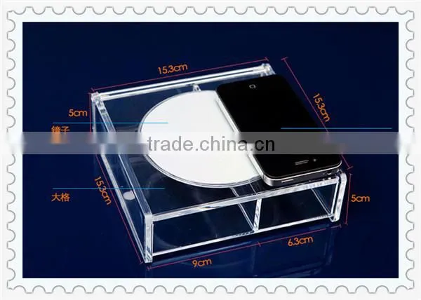 2015 Best Sale Cosmetic Desktop Makeup Storage Box With a Mirror photo-3