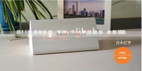 Freeship Decorative Table Clocks Control Sensing Alarm Temp Dual Display Electronic LED Clock Vintage Wooden Digital Alarm Clock photo-3