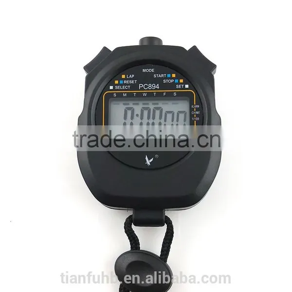 LCD Chronograph Digital Sport Stopwatch Handheld Timer Stopwatch With Strap photo-2