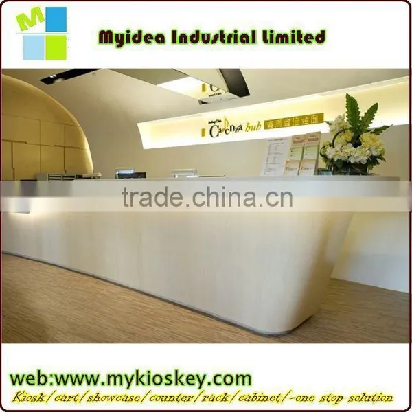 Mdf Baord Glass Top Office Reception Counter Design Beauty Salon Reception Counter photo-2