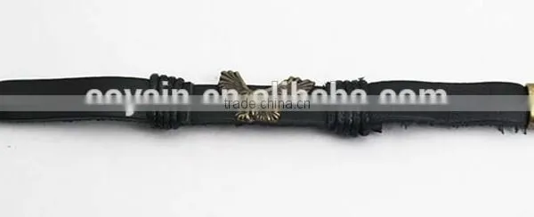 Charm PU Wristband Men's Leather Bracelet With Eagle photo-2