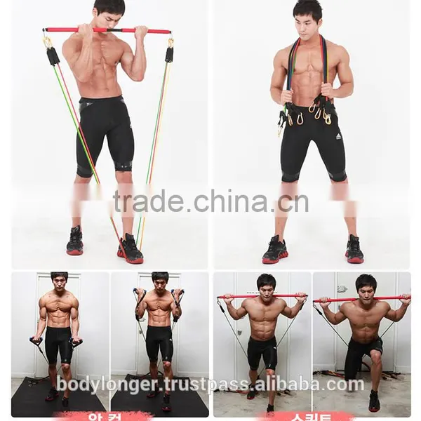 POWER TUBING RESISTANCE BAND(OPTION LAT BAR)/ Gym Equipment/ Rack photo-3