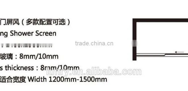 304 Stainless Steel Component Complete Adjustable Shower Door(KD8013D) photo-5