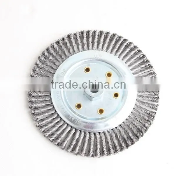 Twist Knot Wheel Brushes With Thread, Diameter 178mm or 7"