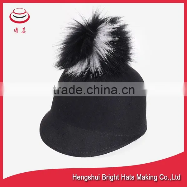 Black Felted Peaked Hat 100% Wool photo-4