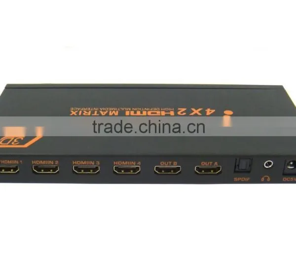 4 Input 2 Output Matrix Switcher With SPDIF R/L RCA Audio and IR Control photo-3