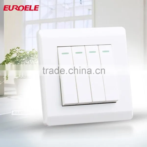 Hot Selling High Quality Pakistan Series 4Gang 1Way Wall Switch in PC White With All Copper Inside