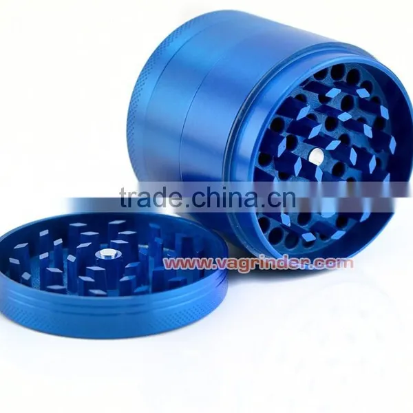 Herb Grinder Four 4 Piece Zinc Spice Tobacco Crusher Chromium 2.2" Gunmetal Gray photo-6
