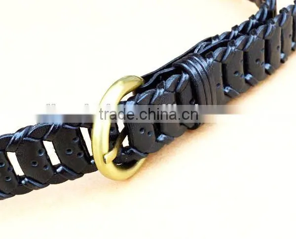 Ladies Skinny Braided Genuine Leather Belt photo-2