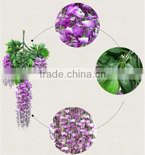 Artificial Wall Hanging Wisteria Flower Vine/Rattan Decoration With Cheap Price photo-5