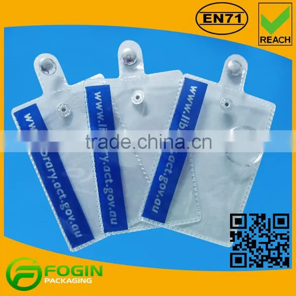 TransparentPVC Business Card Holder With Metal Button Card Packaging