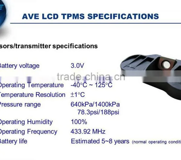 Quality Pressure Transmitter AVE Car TPMS T100-SERIES for Mitsubishi Colt photo-5