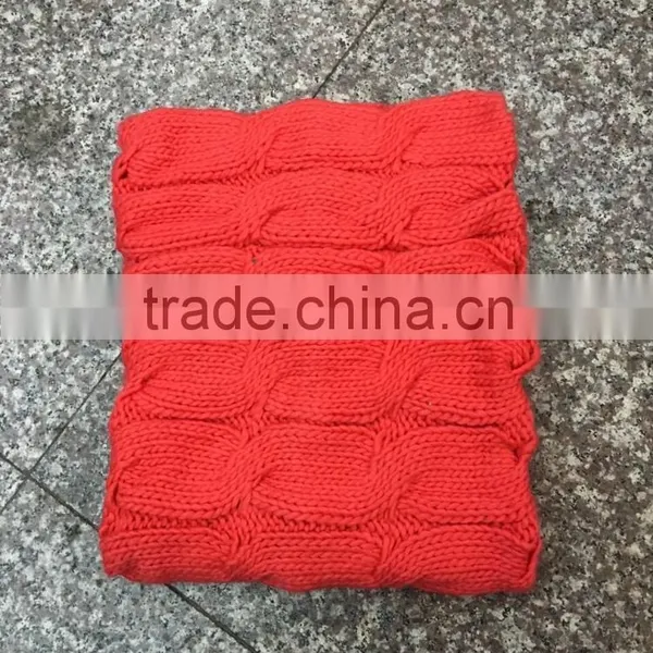 Stock Item Beautiful Bright Orange Loop Scarf Knit Female Winter Neck Warmer