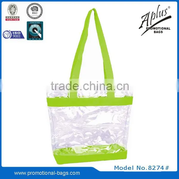 2015 Portable Plastic Transparent PVC Handbag Tote Bag