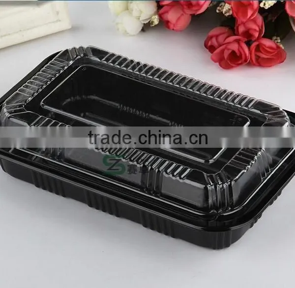 Thickness Black Disposable Food Grade Plastic Sushi Box on Sale