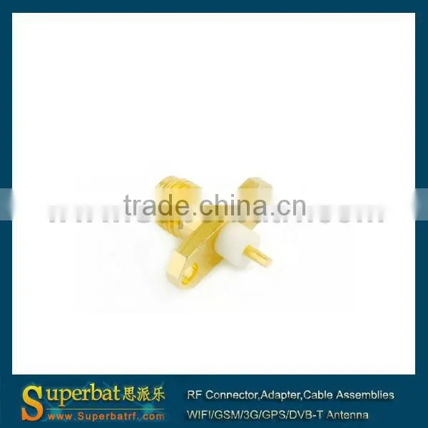 SMA 2 Hole Panel Mount Jack With Short Dielectric and Solder Post Sma to Crc9