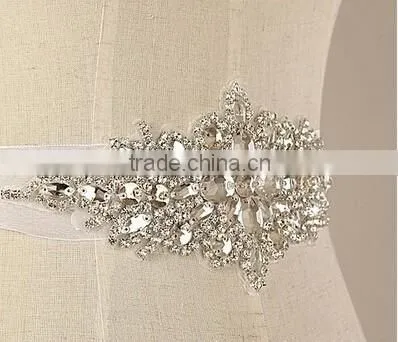Crystal Mesh Fabric Rhinestone Trim Crystal Appliques for Wedding Dresses Sash Belt/Headband photo-2