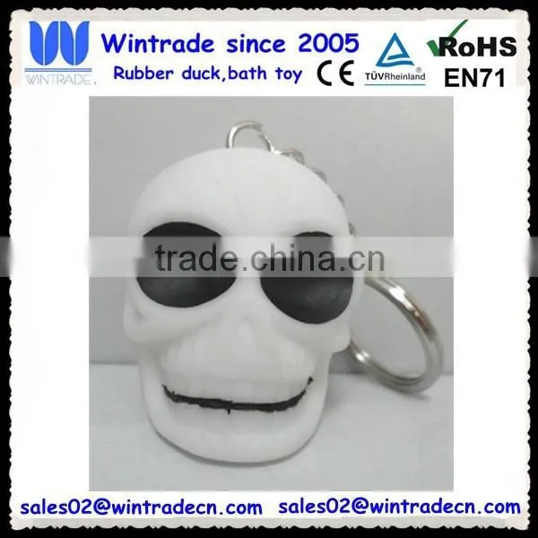 New Halloween Skull Head Flashing Keychain photo-3