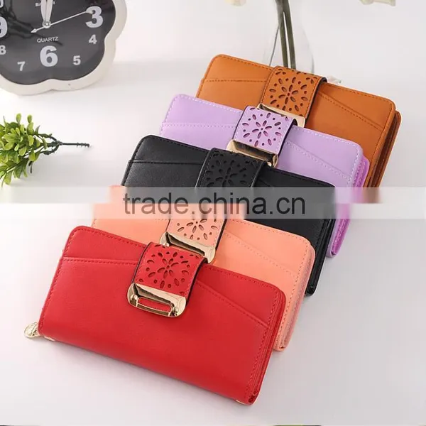 China OEM Manufacture Zippered Clutch Ladies Purse Leather Women Baellerry Wallets photo-4