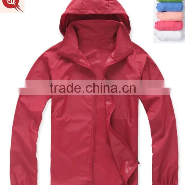 Free Sample 2016 Adult Foldable Waterproof Rain Jacket Rain Coat Women's Rain Jacket