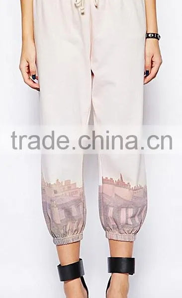 Paris Scene Print Design Women Jogger Pant