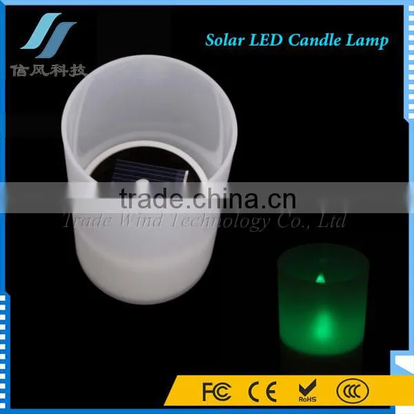Solar LED Candle Lamp Nightlight Green photo-2