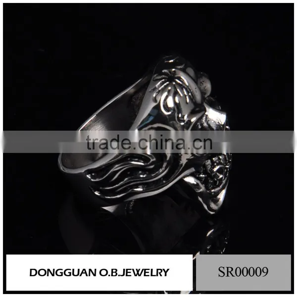 Stainless Steel Titanium Skull Head Ring/The Expendables Skull Ring Wholesale photo-2