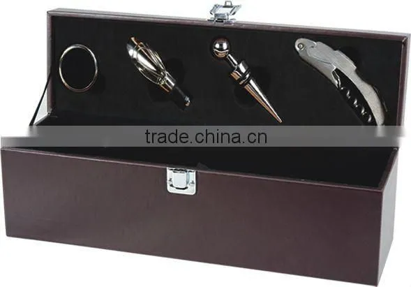 PU Wine Box Set ,leather Wine Set