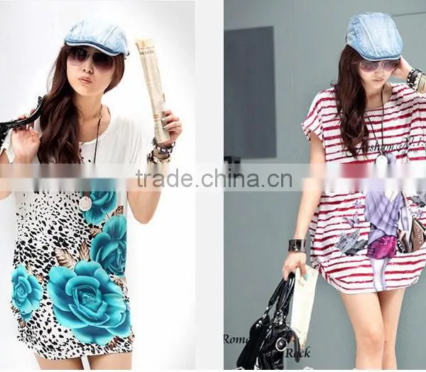Ladies T-shirt Skirt Skirt Casual Dresses Stock Free Size
