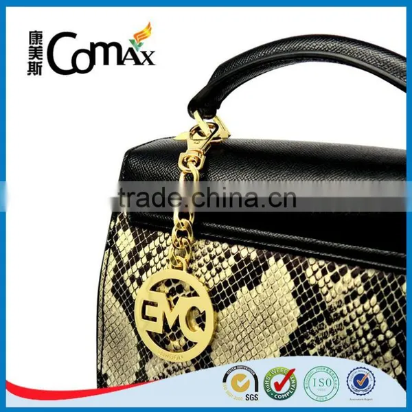 Popular Hollow Custom Metal Handbag Brand Logo Tag With Chain and Hook photo-5