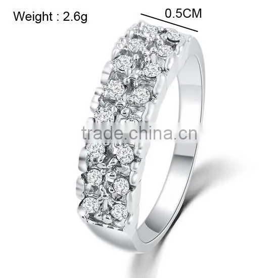 Free Shipping Silver Plated Clear Crystal 1gram Gold Rings 2016 photo-2