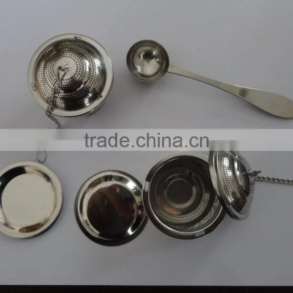 Stainless Steel Loose Leaf Tea Strainers Filter 2 Sets With Spoon photo-3