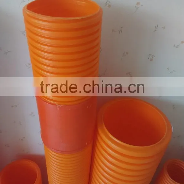90mm-250mm Orange Modified PP Pipe Polypropylene Corrugated Conduit Pipe photo-3