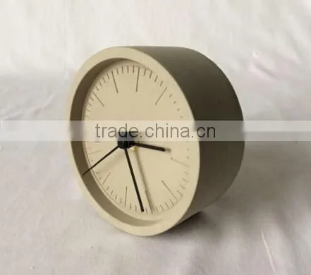Mini Round Shape Decorative Plain Concrete Table Clock photo-2