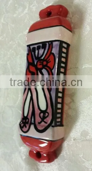 Antique Ceramic Ballet Slippers Mezuzah photo-2