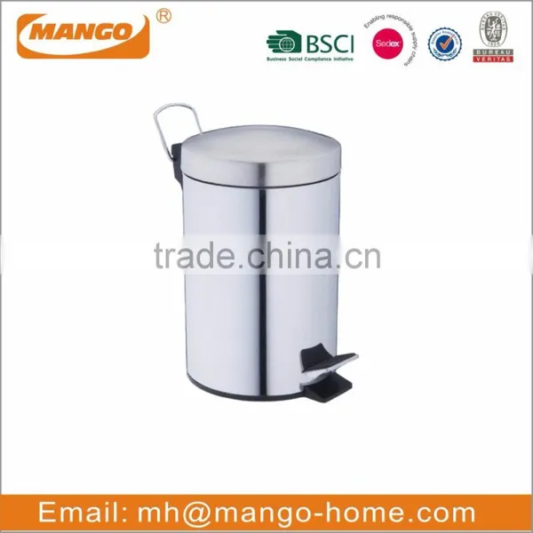 Round Stainless Steel Rubbish Bin