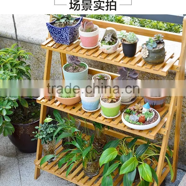 High Quality Wooden Folding Flower Shelf photo-3