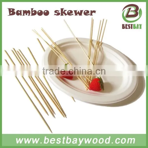 Safe Fruit Pick Roating Wooden Bbq Bamboo Skewer photo-5