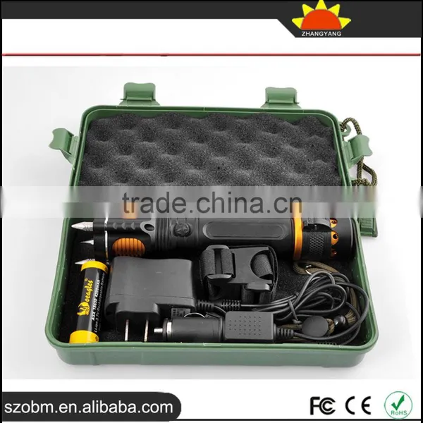 2016 Latest XML-T6 2000 Lumens LED Tactical Flashlights Kit,18650 Rechargeable LED Tactical Flashlight Torch photo-2