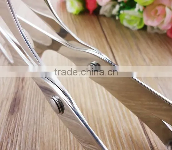 OEM Logo Cooking Tools Utensils 10inch Stainless Steel Kitchen Scissor Tongs , Bbq Scissor Tongs photo-5