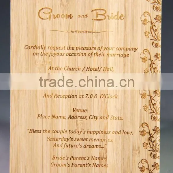 Custom Wooden Wedding Invitation Card Engraved photo-3
