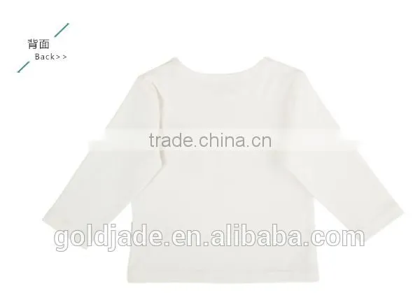 Wholesale Soft Cotton 0-2years Infant Toddler Shirts Long Sleeve White T-shirt photo-2